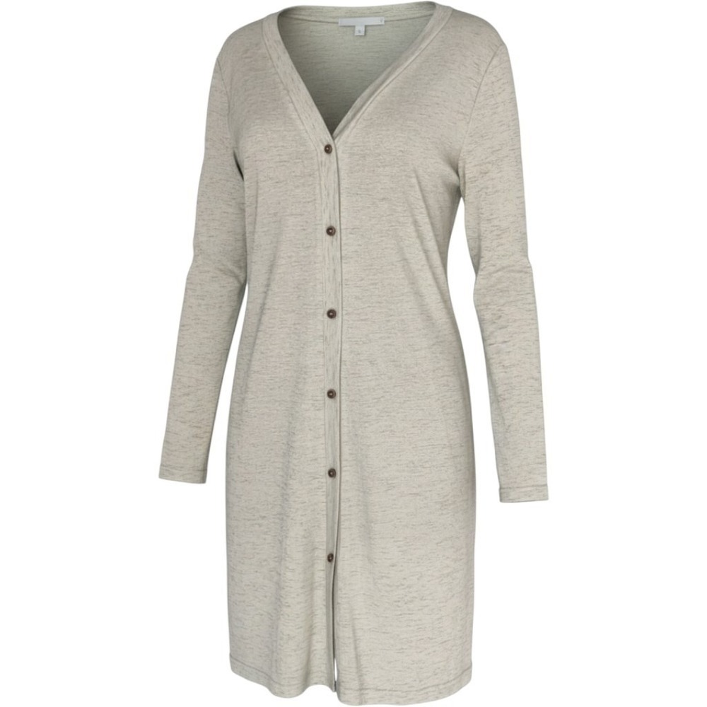 Pima Cotton Blend Duster Cardigan Casual L Oatmeal Fall Capsule Wardrobe NWT
